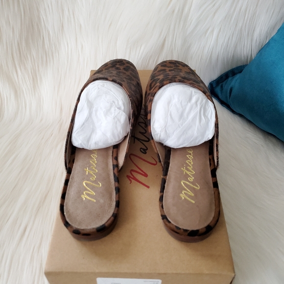 NEW Matisse Zip-It Dark Brown Leopard Mules - Picture 8 of 10